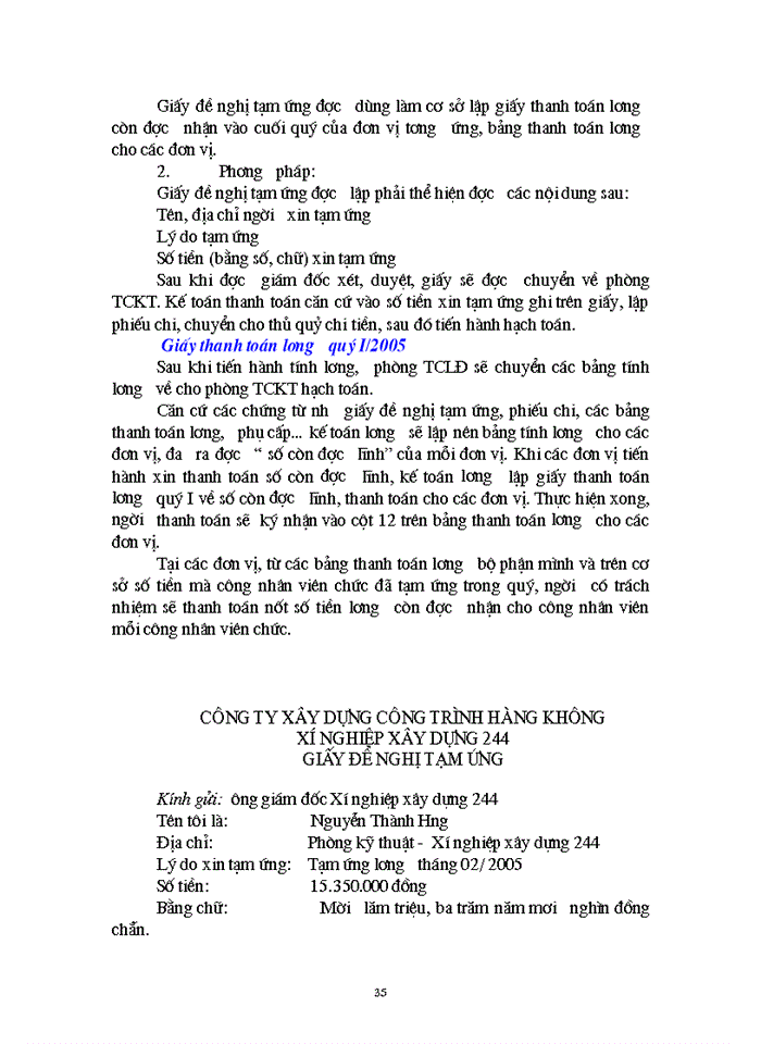 image for page Hạch toán tiền lương và các khoản trích theo lương tại Xí nghiệp xây dựng 244