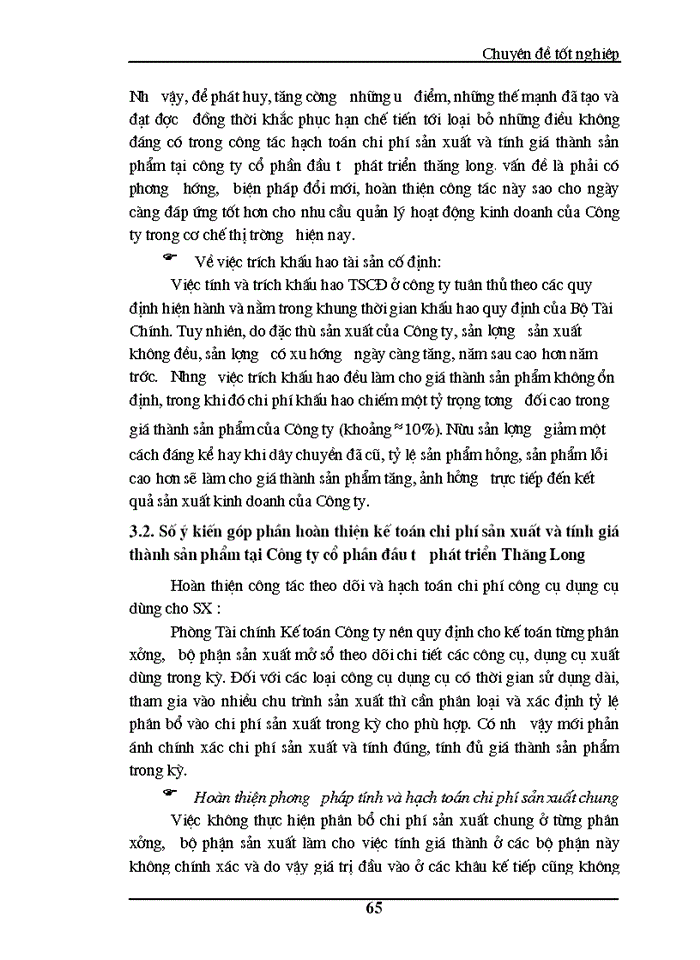 image for page Hoàn thiện kế toán chi phí sản xuất và tính giá thành sản phẩm tại Công ty cổ phần phát triển Thăng Long