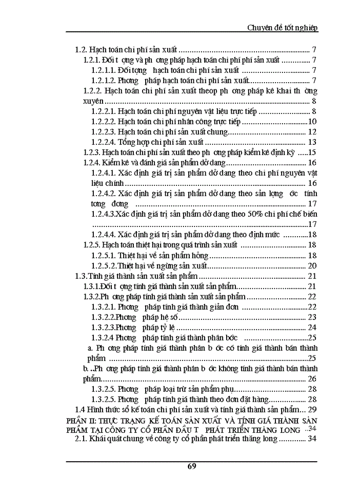 image for page Hoàn thiện kế toán chi phí sản xuất và tính giá thành sản phẩm tại Công ty cổ phần phát triển Thăng Long