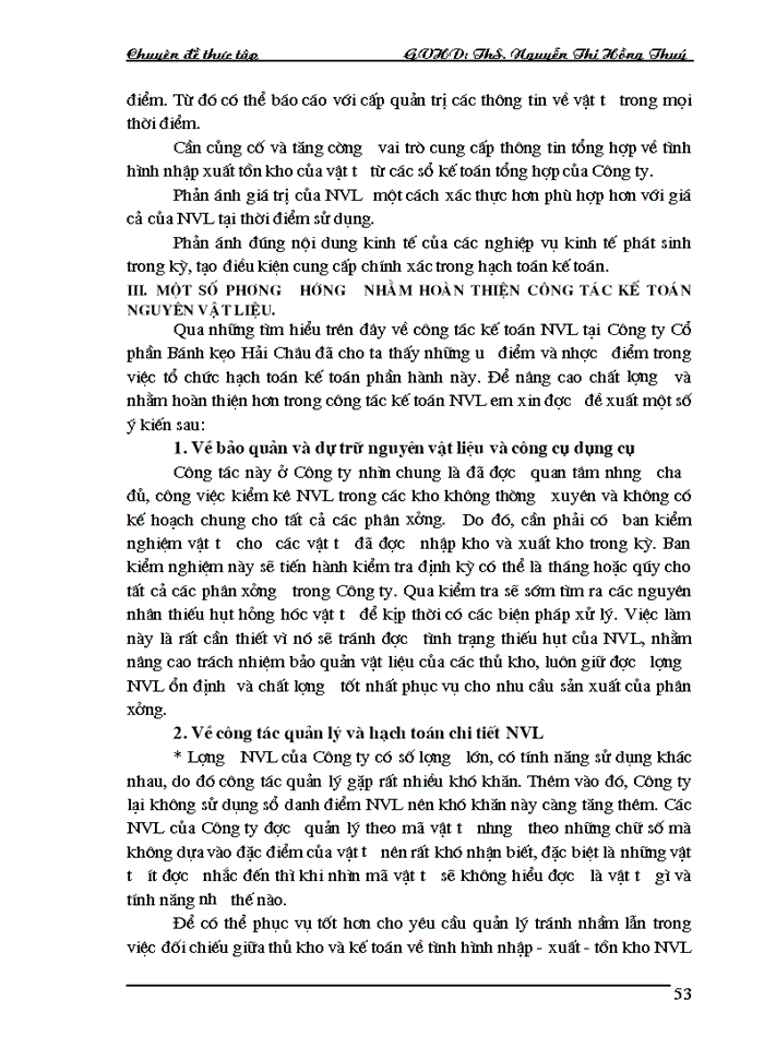 image for page Hoàn thiện hạch toán nguyên vật liệu tại Công ty Cổ phần Bánh kẹo Hải Châu