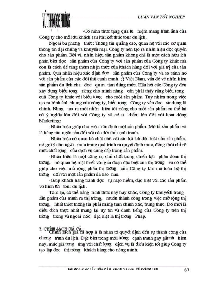 image for page Các giải pháp nhằm duy trì và mở rộng thị trường khách du lịch là người Pháp của Công ty du lịch Việt Nam tại Hà Nội