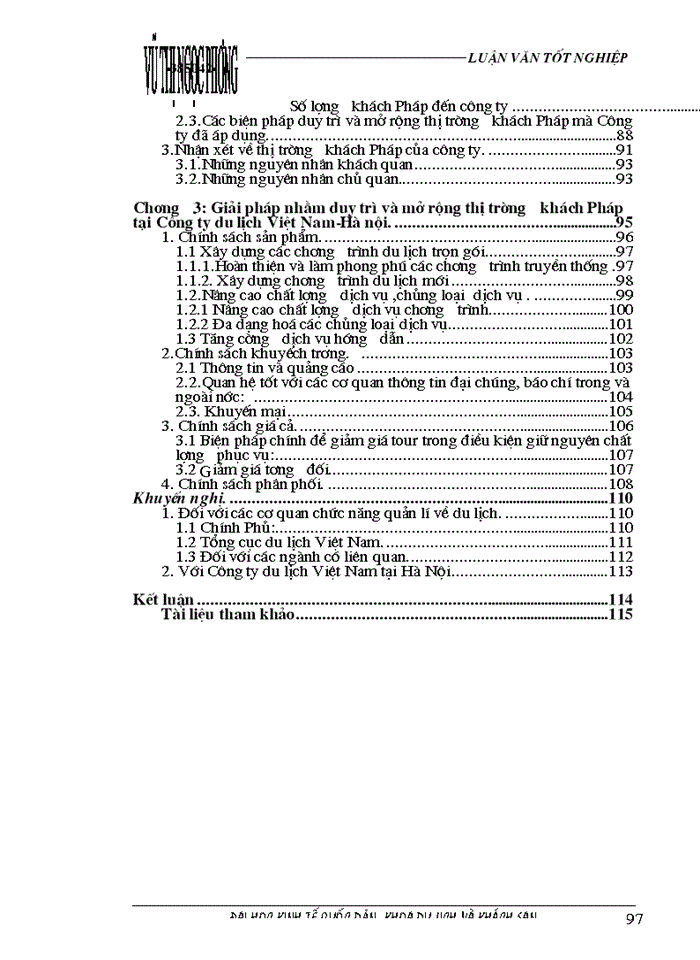 image for page Các giải pháp nhằm duy trì và mở rộng thị trường khách du lịch là người Pháp của Công ty du lịch Việt Nam tại Hà Nội
