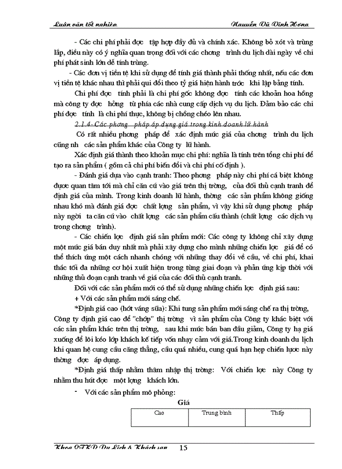 image for page Áp dụng Makerting - Mix trong hoạt động kinh doanh lữ hành tại Công ty Điều hành Hướng dẫn  du lịch Vinatour
