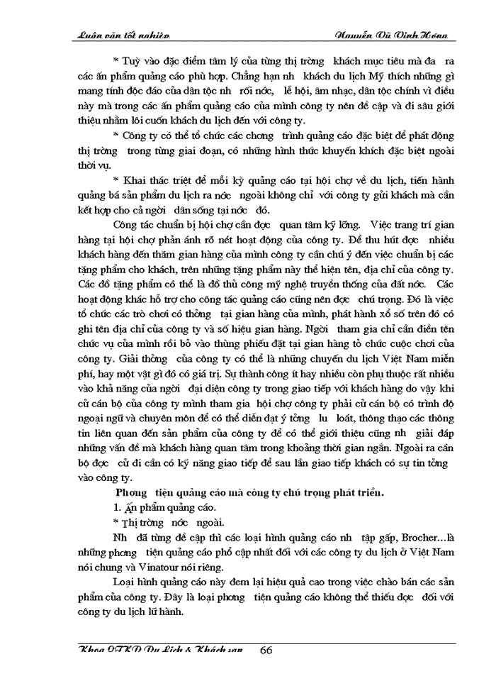 image for page Áp dụng Makerting - Mix trong hoạt động kinh doanh lữ hành tại Công ty Điều hành Hướng dẫn  du lịch Vinatour