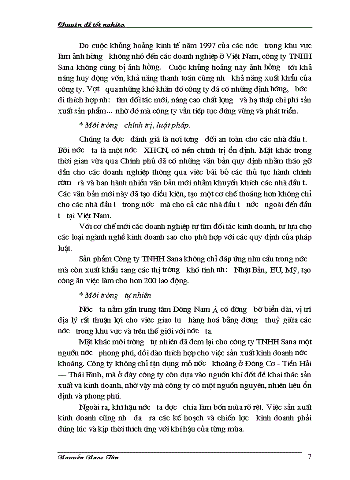 image for page Hoàn thiện giải pháp marketing hỗn hợp nhằm phát triển thị trường nước khoáng của công ty TNHH Sana