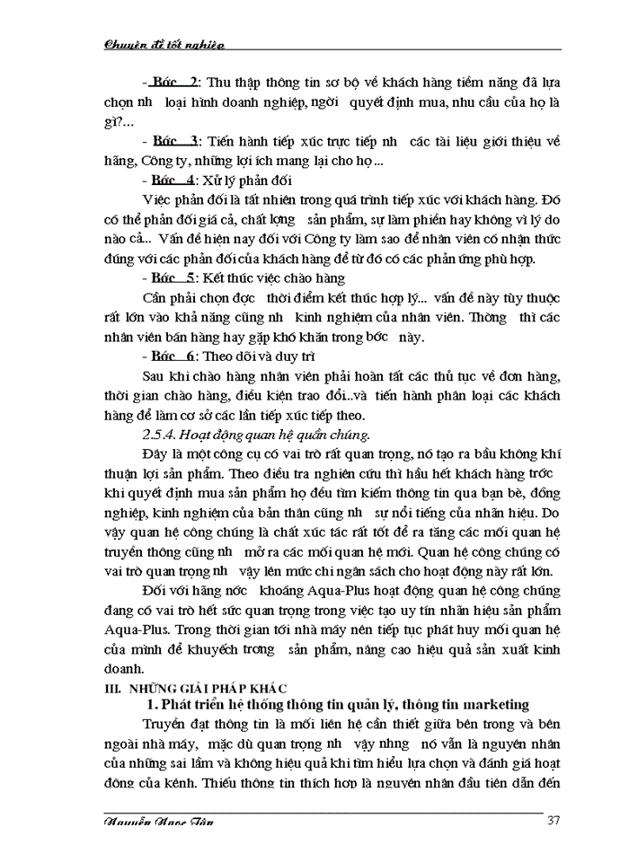 image for page Hoàn thiện giải pháp marketing hỗn hợp nhằm phát triển thị trường nước khoáng của công ty TNHH Sana