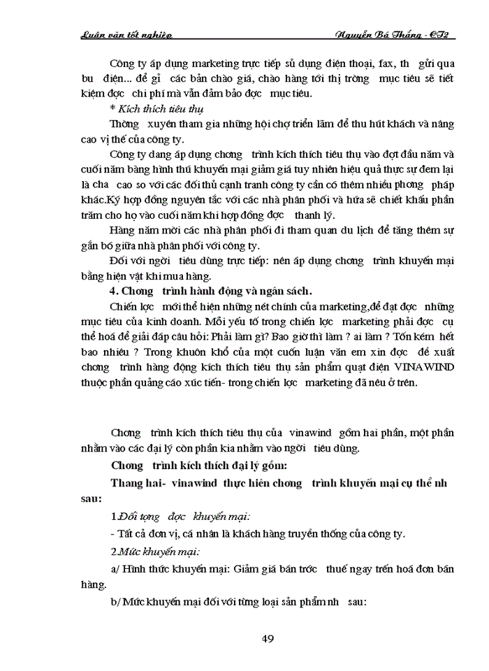 image for page Xây dựng kế hoạch marketing cho công ty trách nhiệm hữu hạn nhà nước một thành viên điện cơ thống nhất (VINAWIND)