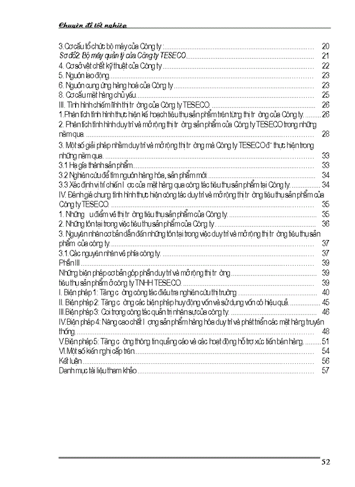 image for page Những biện pháp cơ bản góp phần duy trì và mở rộng thị trường tiêu thụ sản phẩm ở Công ty TNHH TESECO