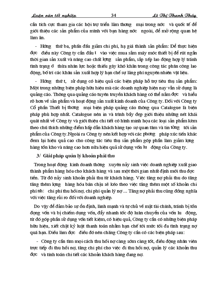image for page Vốn lưu động và hiệu quả sử dụng vốn lưu động tại Công ty Cổ phần Thiết bị thương mại