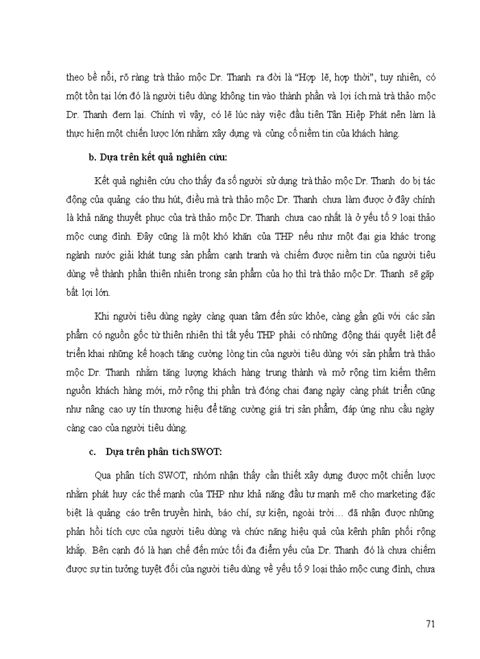 image for page ẢNh hưởng của hoạt động quảng cáo đến hành vi tiêu dùng của khách hàng đối với sản phẩm trà thảo mộc dr. thanh của công ty cổ phần tân hiệp phát tại thị trường tp. Hcm