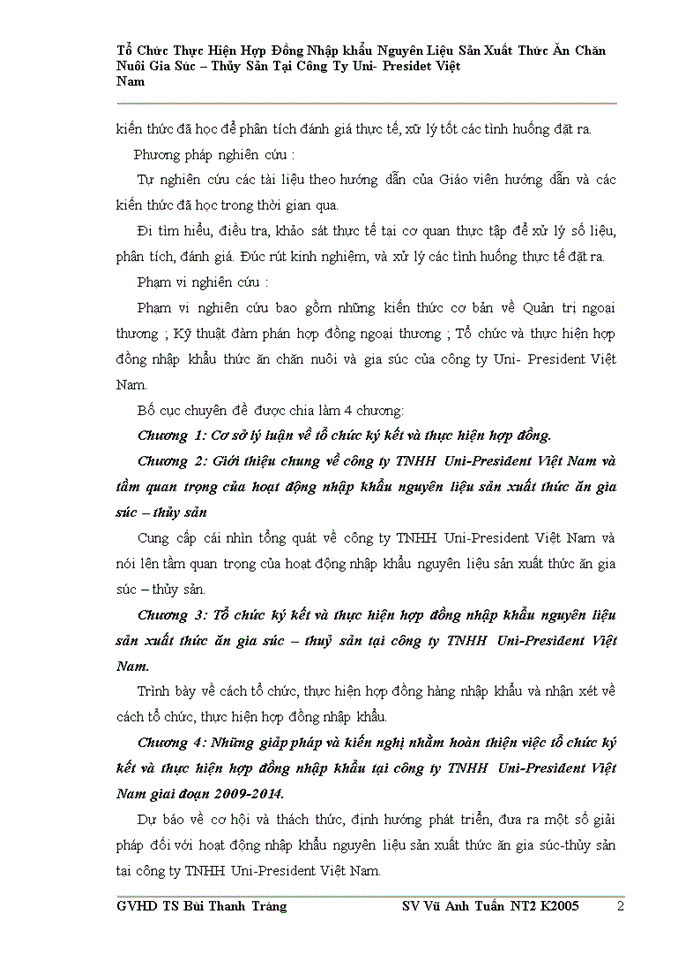 image for page Tổ chức ký kết và thực hiện hợp đồng nhập khẩu nguyên liệu sản xuất thức ăn gia súc – thủy sản tại công ty TNHH Uni-President Việt Nam