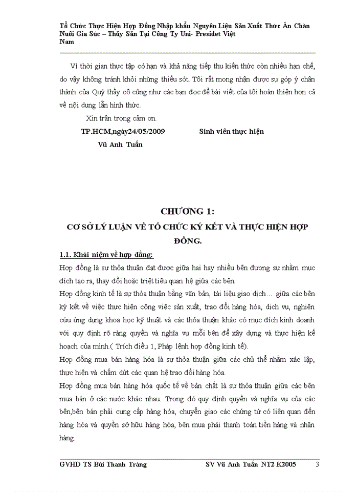 image for page Tổ chức ký kết và thực hiện hợp đồng nhập khẩu nguyên liệu sản xuất thức ăn gia súc – thủy sản tại công ty TNHH Uni-President Việt Nam