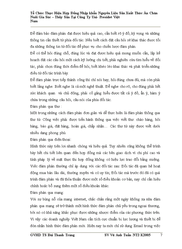 image for page Tổ chức ký kết và thực hiện hợp đồng nhập khẩu nguyên liệu sản xuất thức ăn gia súc – thủy sản tại công ty TNHH Uni-President Việt Nam