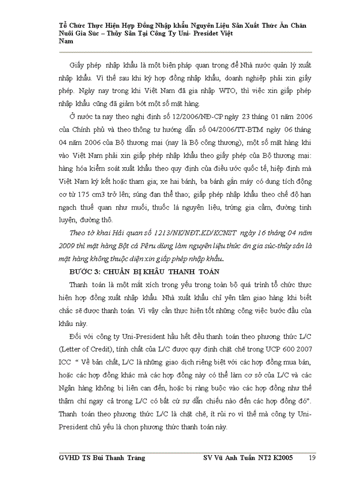 image for page Tổ chức ký kết và thực hiện hợp đồng nhập khẩu nguyên liệu sản xuất thức ăn gia súc – thủy sản tại công ty TNHH Uni-President Việt Nam