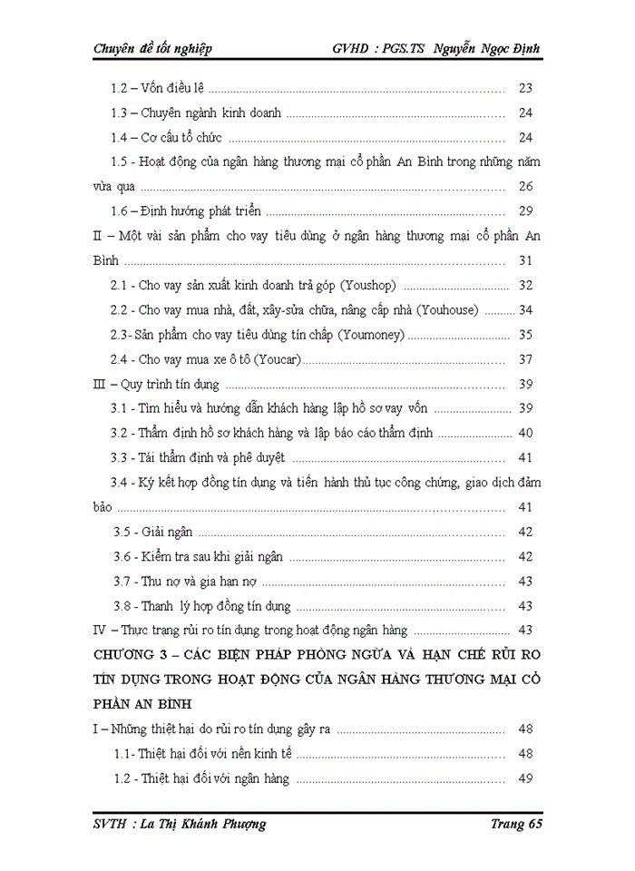 image for page Rủi ro tín dụng và biện pháp quản trị rủi ro tín dụng trong hoạt động ngân hàng TMCP AN BÌNH