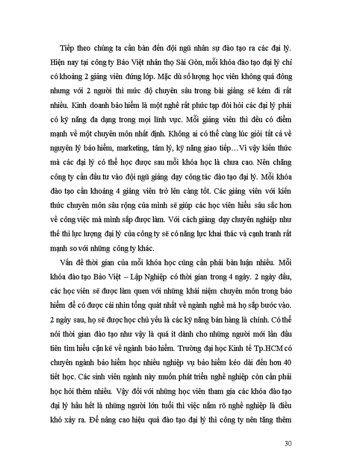 image for page Nâng cao hiệu quả đào tạo đại lý trong giai đoạn học việc tại công ty BẢO VIỆT NHÂN THỌ SÀI GÒN