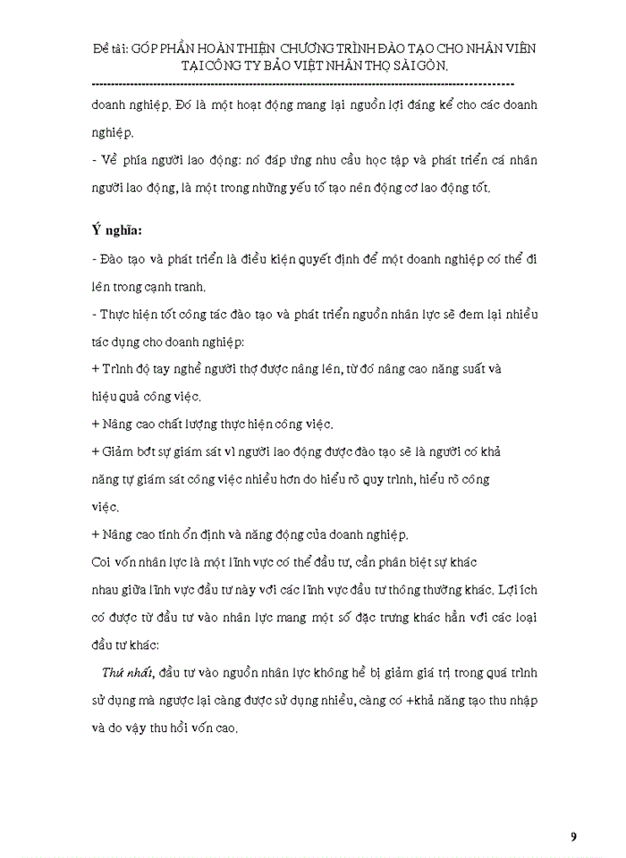 image for page Góp phần hoàn thiện  chương trình đào tạo cho nhân viên tại công ty BẢO VIỆT NHÂN THỌ SÀI GÒN