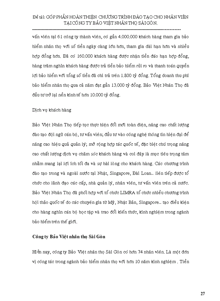 image for page Góp phần hoàn thiện  chương trình đào tạo cho nhân viên tại công ty BẢO VIỆT NHÂN THỌ SÀI GÒN