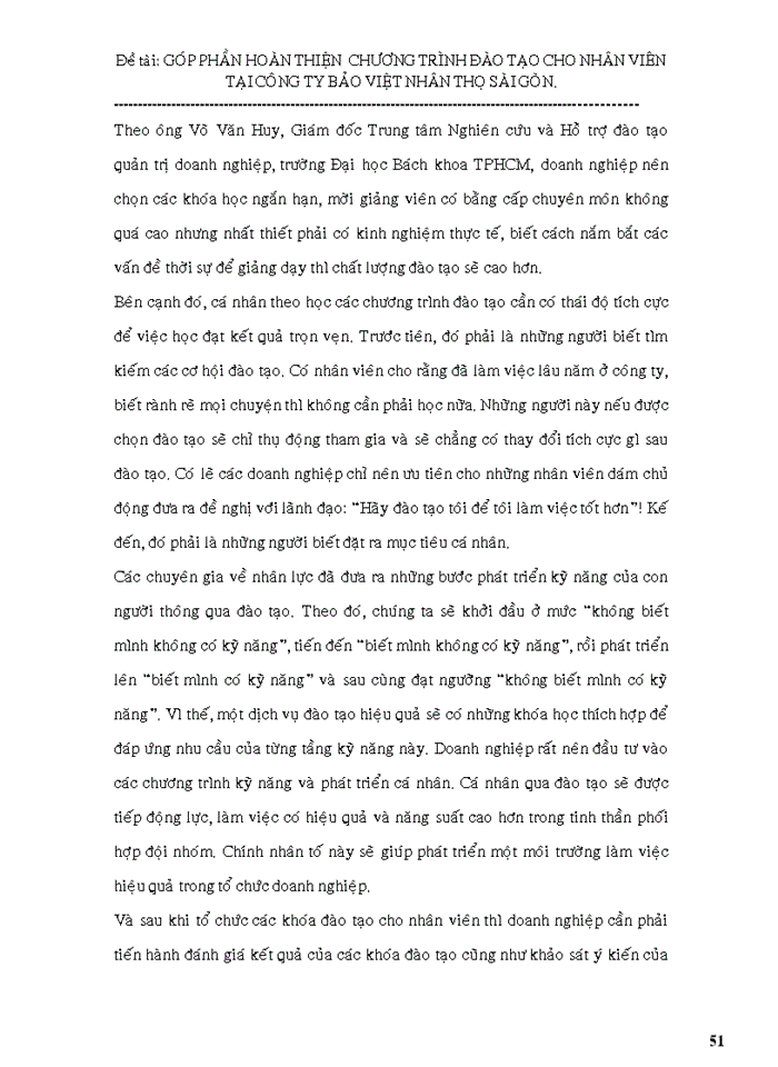 image for page Góp phần hoàn thiện  chương trình đào tạo cho nhân viên tại công ty BẢO VIỆT NHÂN THỌ SÀI GÒN