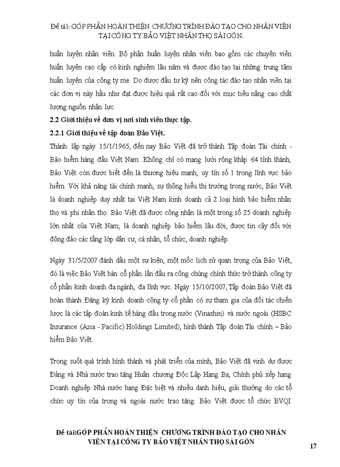 image for page Góp phần hoàn thiện  chương trình đào tạo cho nhân viên tại công ty BẢO VIỆT NHÂN THỌ SÀI GÒN