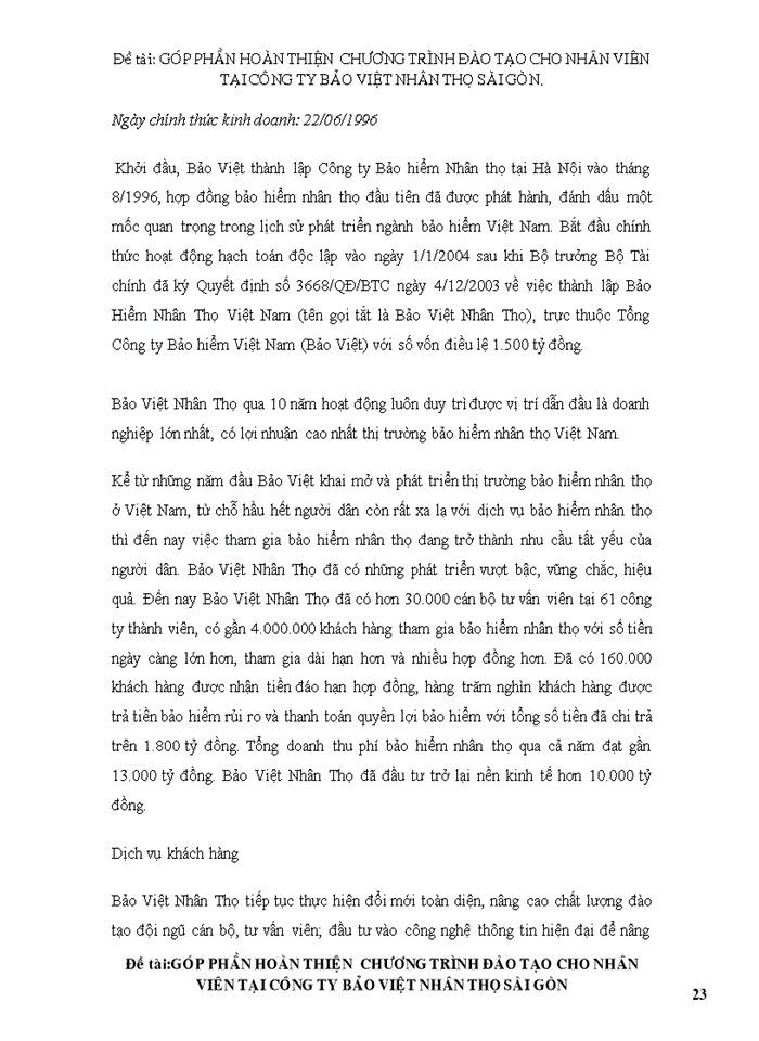 image for page Góp phần hoàn thiện  chương trình đào tạo cho nhân viên tại công ty BẢO VIỆT NHÂN THỌ SÀI GÒN