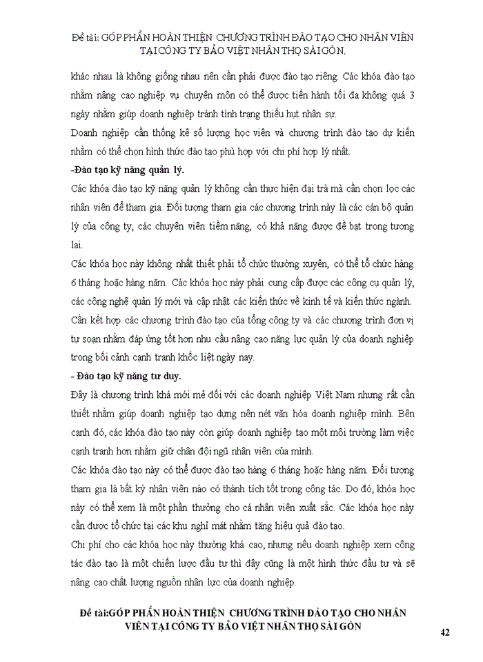 image for page Góp phần hoàn thiện  chương trình đào tạo cho nhân viên tại công ty BẢO VIỆT NHÂN THỌ SÀI GÒN