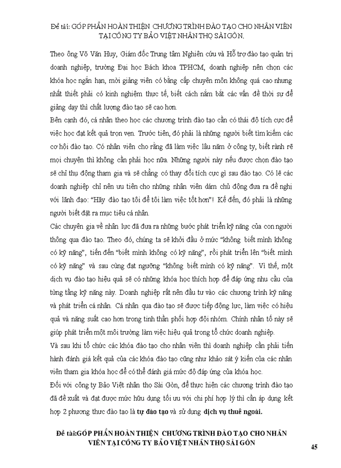image for page Góp phần hoàn thiện  chương trình đào tạo cho nhân viên tại công ty BẢO VIỆT NHÂN THỌ SÀI GÒN