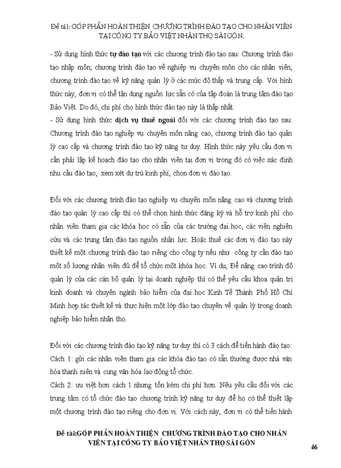 image for page Góp phần hoàn thiện  chương trình đào tạo cho nhân viên tại công ty BẢO VIỆT NHÂN THỌ SÀI GÒN