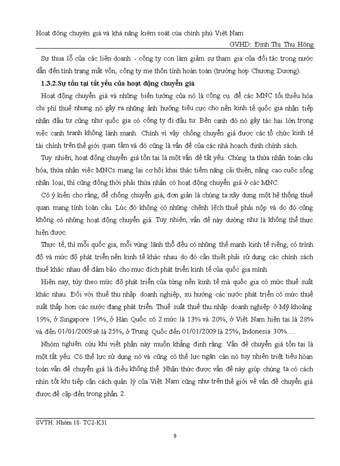 image for page Hoạt động chuyển giá và khả năng kiểm soát của CHÍNH PHỦ VIỆT NAM