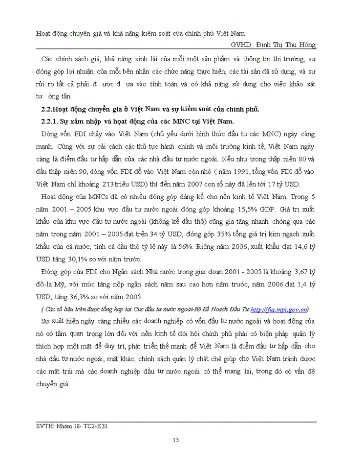 image for page Hoạt động chuyển giá và khả năng kiểm soát của CHÍNH PHỦ VIỆT NAM