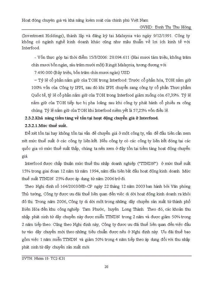 image for page Hoạt động chuyển giá và khả năng kiểm soát của CHÍNH PHỦ VIỆT NAM