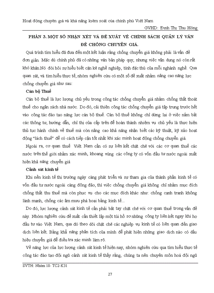 image for page Hoạt động chuyển giá và khả năng kiểm soát của CHÍNH PHỦ VIỆT NAM