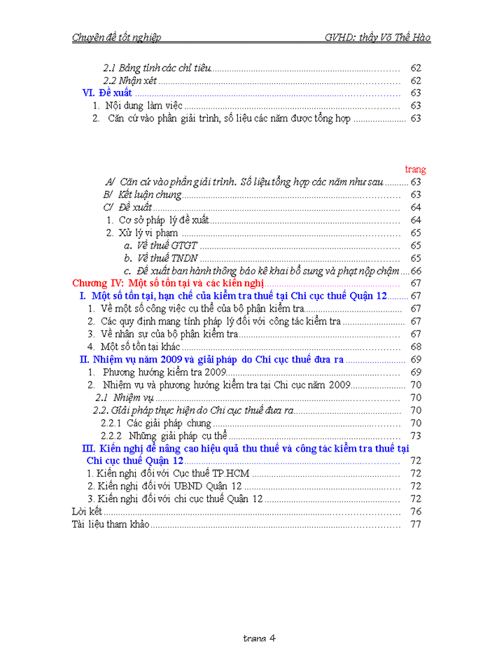 Công tác thu thuế  & kiểm tra thuế tại chi cục thuế quận 12 - Tp HCM