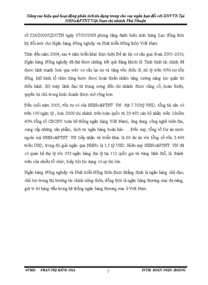 image for page Nâng cao hiệu quả hoạt động phân tích tín dụng trong cho vay ngắn hạn đối với dnvvn tại NHN&PTNT CHI NHÁNH PHÚ NHUẬN