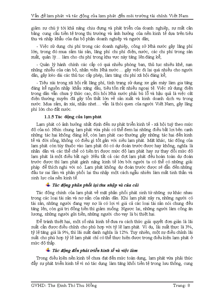 image for page Vấn đề lạm phát và tác động của lạm phát đến môi trường tài chính Việt Nam