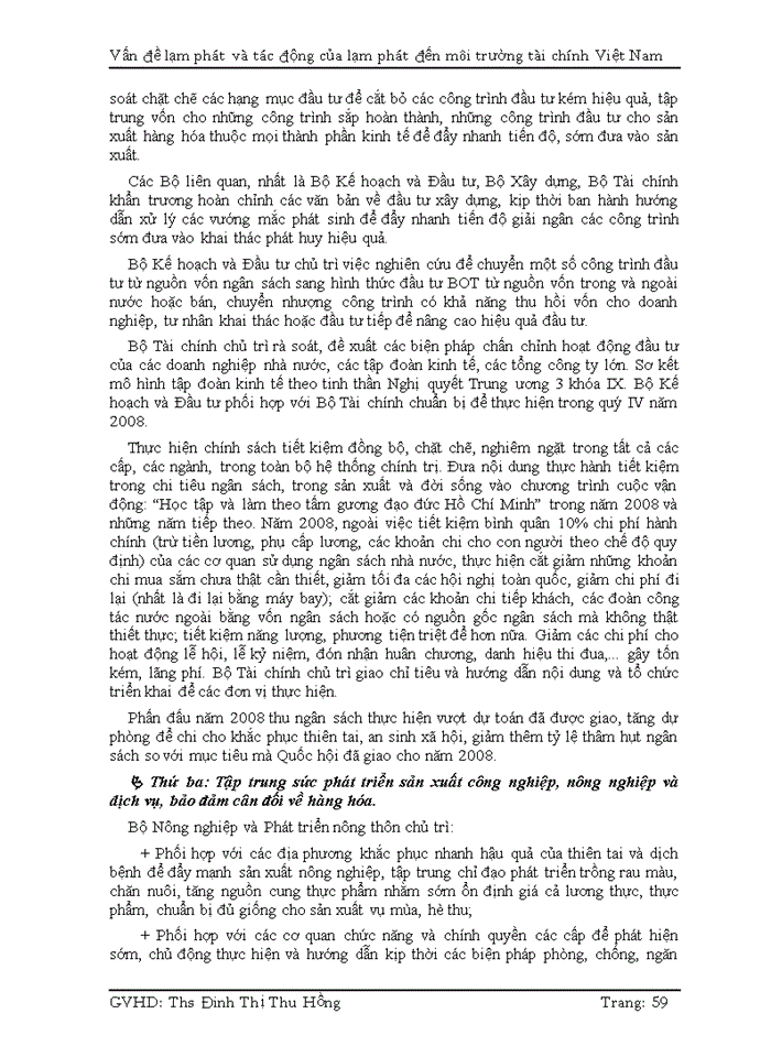 image for page Vấn đề lạm phát và tác động của lạm phát đến môi trường tài chính Việt Nam