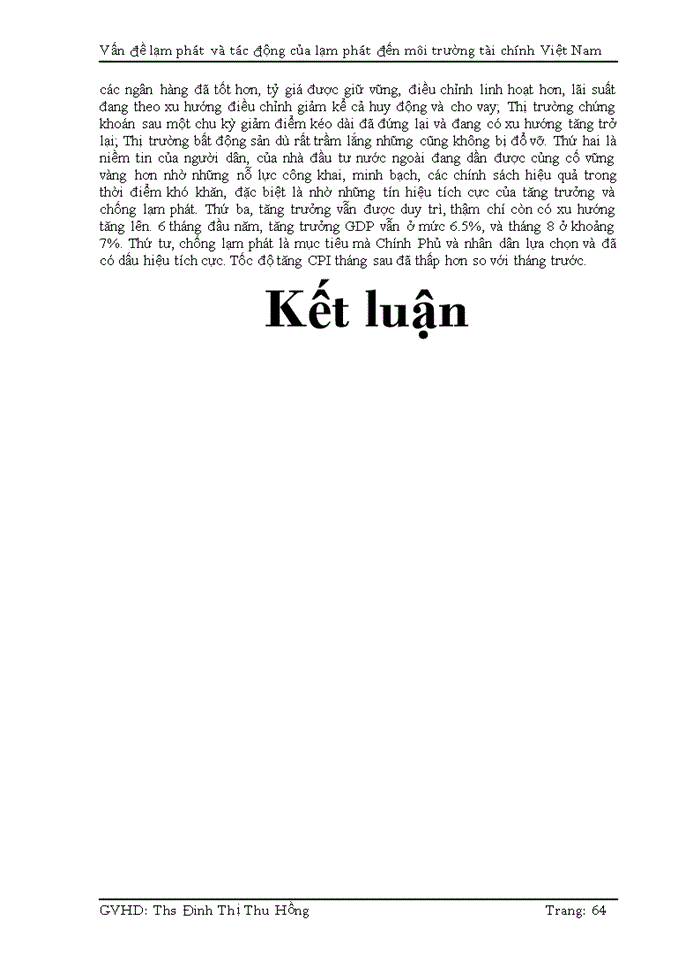 image for page Vấn đề lạm phát và tác động của lạm phát đến môi trường tài chính Việt Nam