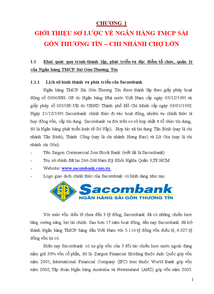 Phân tích tình hình cho vay chuyển nhượng Bất động sản tại ngân hàng TMCP Sài Gòn Thương Tín