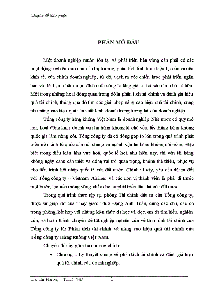 image for page Phân tích tài chính và nâng cao hiệu quả tài chính của Tổng công ty Hàng không Việt Nam