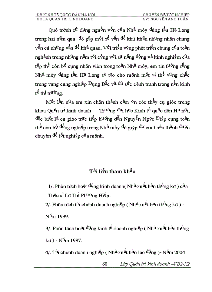 image for page Phân tích  tính hiệu quả sử dụng vốn và biện pháp nâng cao hiệu quả sử dụng vốn của Nhà máy đóng tầu Hạ Long