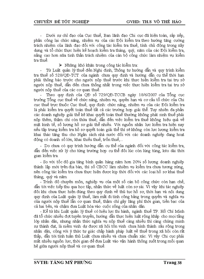 image for page Công tác kiểm tra thuế giá trị gia tăng và thuế thu nhập doanh nghiệp đối với doanh nghiệp ngoài quốc doanh trên địa bàn quận 5 tphcm
