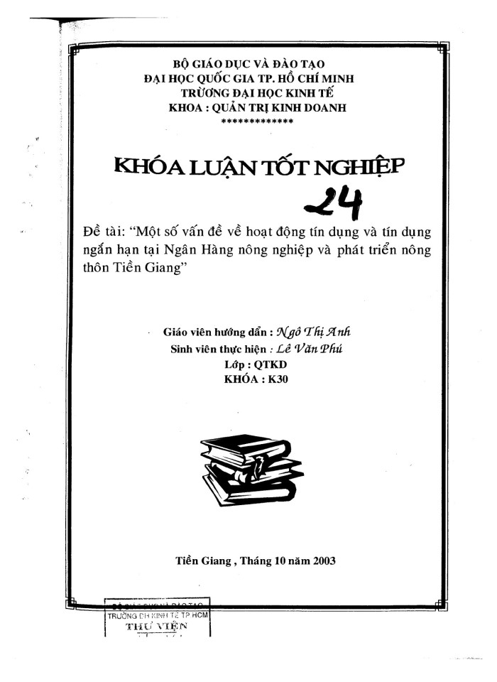 Một số vấn đề về hoạt động tín dụng và tín dụng ngắn hạn tại Ngân hàng nông nghiệp