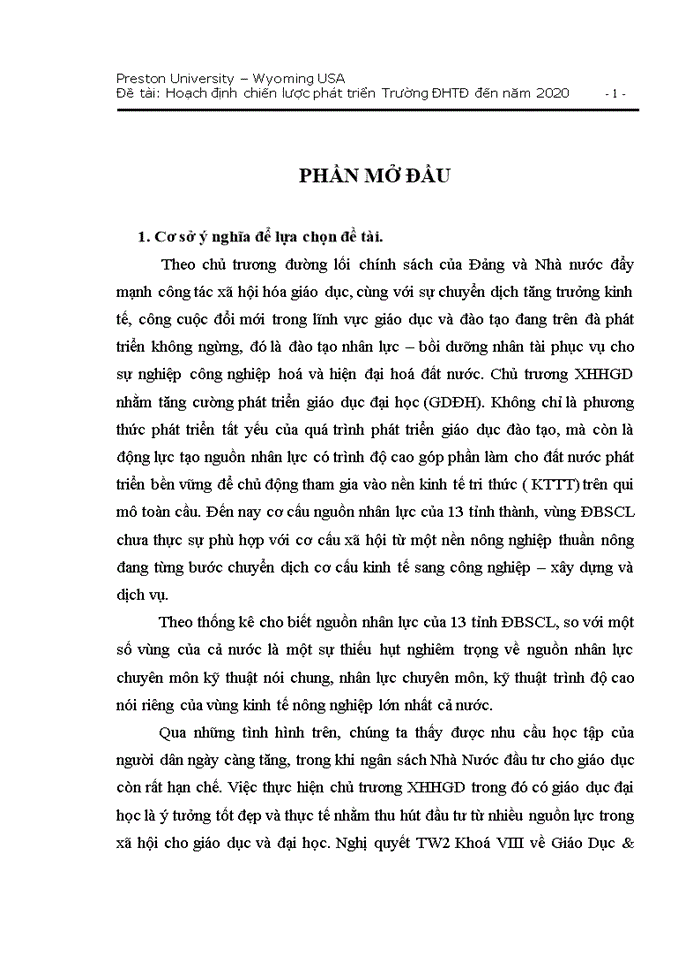 image for page Hoạch định chiến lược pht triển trường đại học ty đơ đến năm 2020