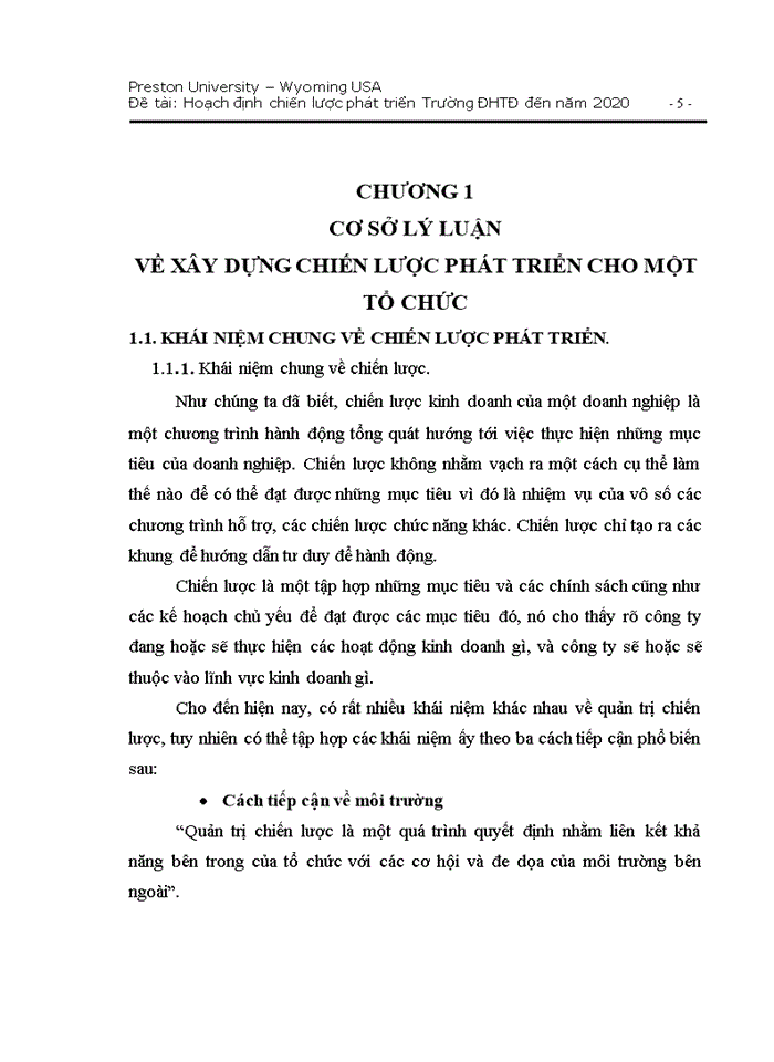 image for page Hoạch định chiến lược pht triển trường đại học ty đơ đến năm 2020