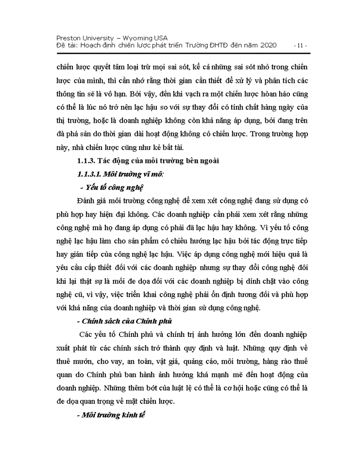 image for page Hoạch định chiến lược pht triển trường đại học ty đơ đến năm 2020