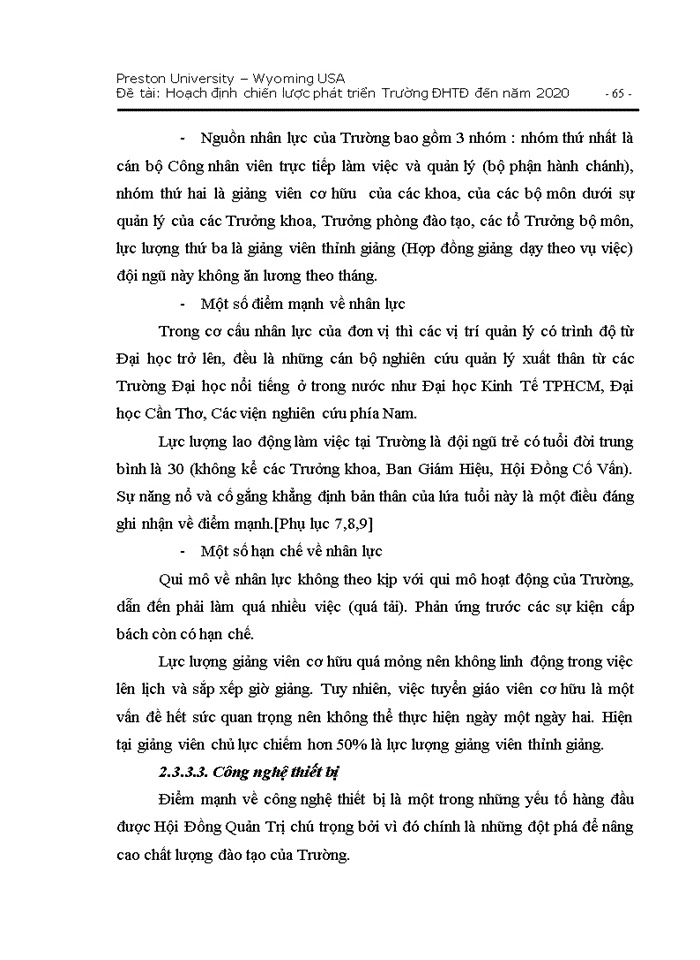 image for page Hoạch định chiến lược pht triển trường đại học ty đơ đến năm 2020