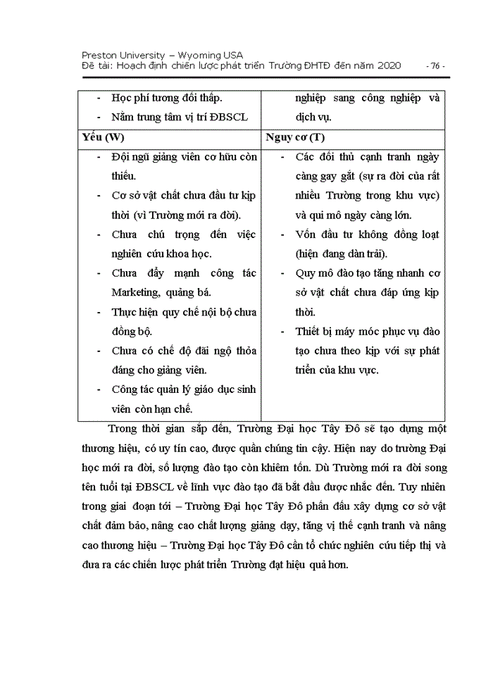 image for page Hoạch định chiến lược pht triển trường đại học ty đơ đến năm 2020