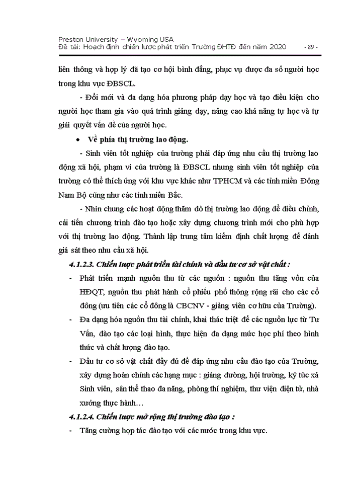 image for page Hoạch định chiến lược pht triển trường đại học ty đơ đến năm 2020