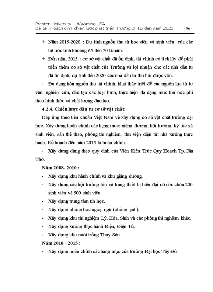 image for page Hoạch định chiến lược pht triển trường đại học ty đơ đến năm 2020