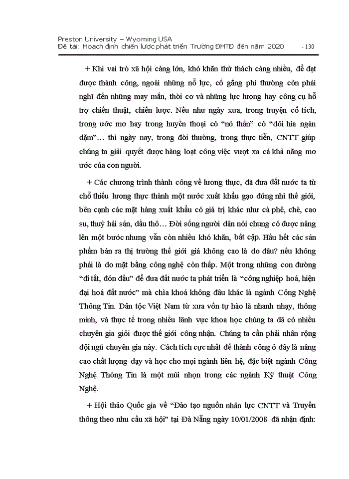 image for page Hoạch định chiến lược pht triển trường đại học ty đơ đến năm 2020